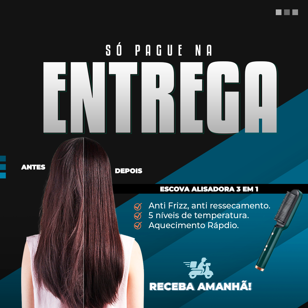 Escova Alisadora Combo 3 em 1 - Foto 3