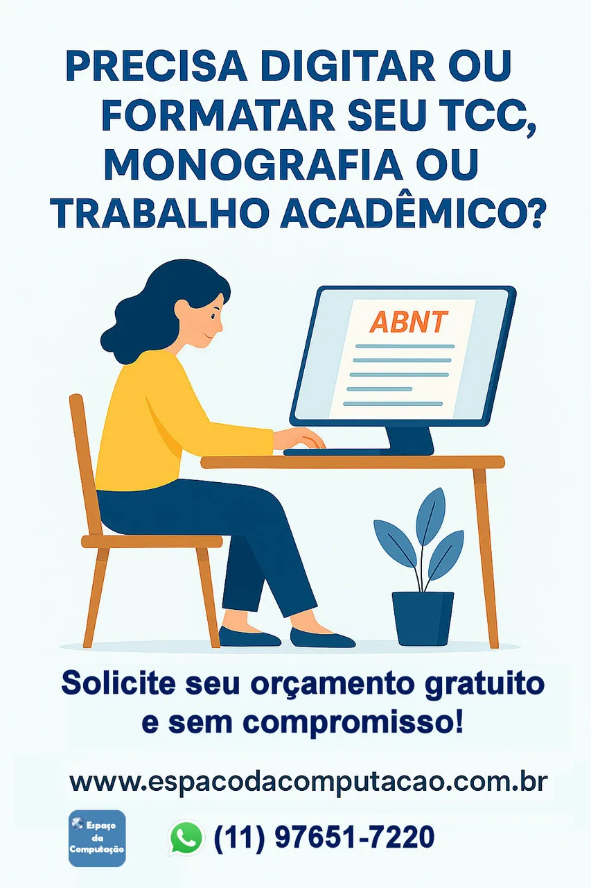 Digitação e Formatação ABNT de TCC, Monografia, Artigo e Trabalhos Acadêmicos