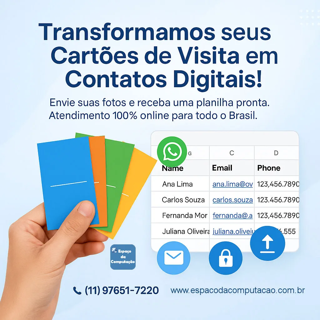 Transformamos Cartões de Visita em Contatos Digitais!