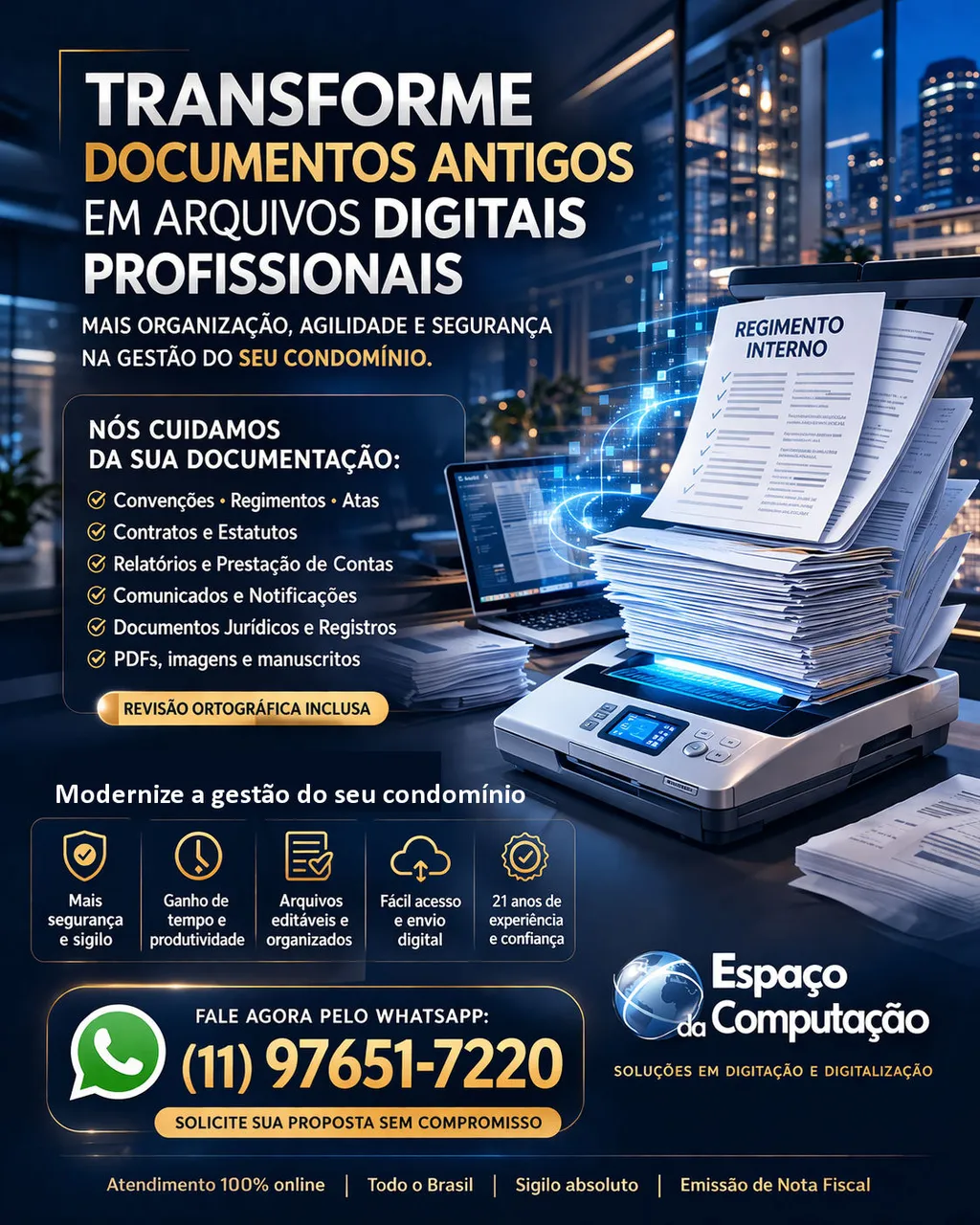 Transforme Documentos Antigos Imobiliários ou Condominiais em Arquivos Digitais Profissionais