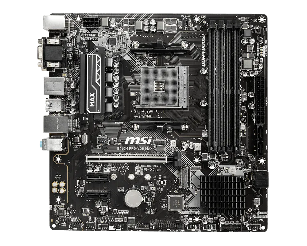 PLACA MÃE MSI B450M PRO-VDH MAX DDR4 AM4 M-ATX
