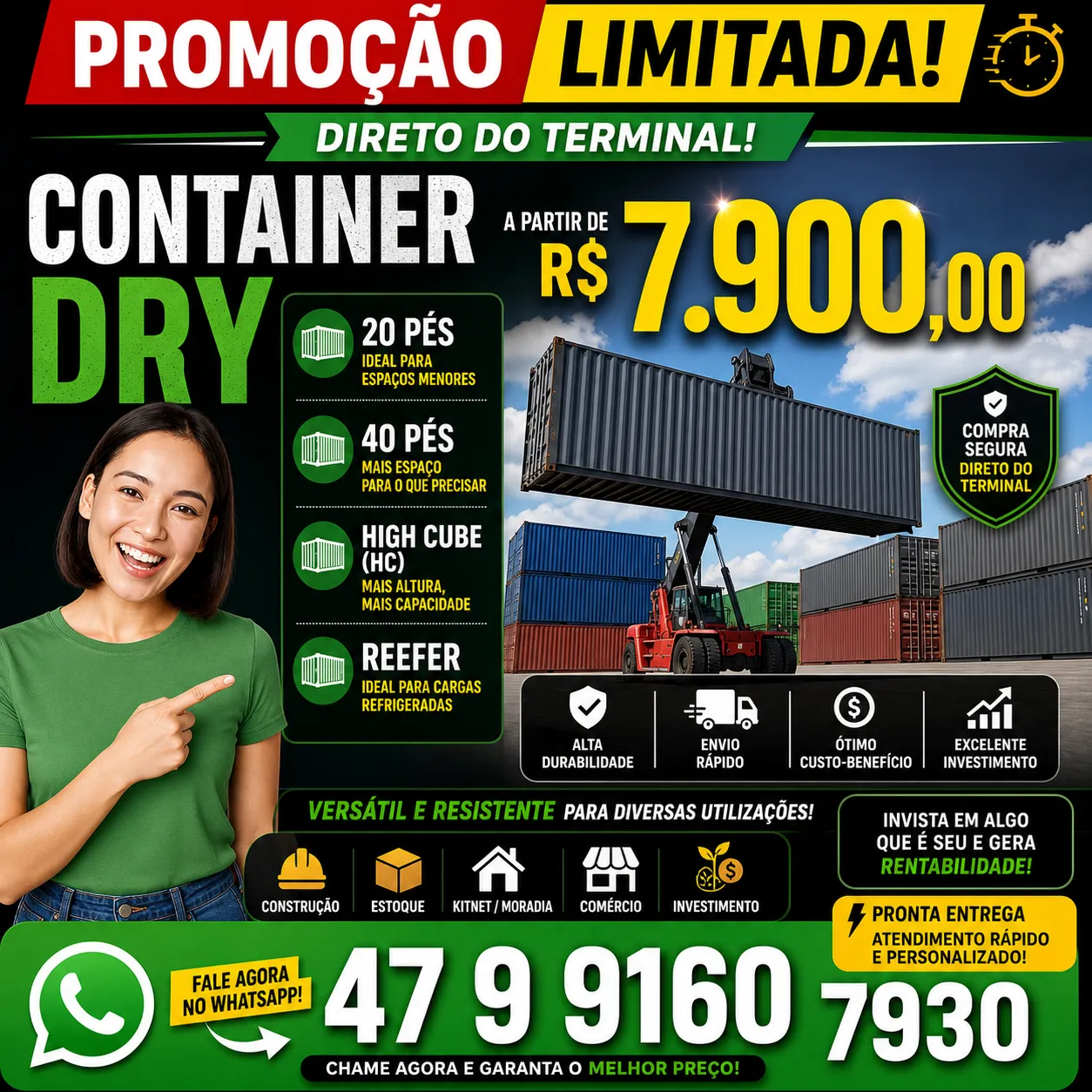 container marítimo Dry com preço reduzido
