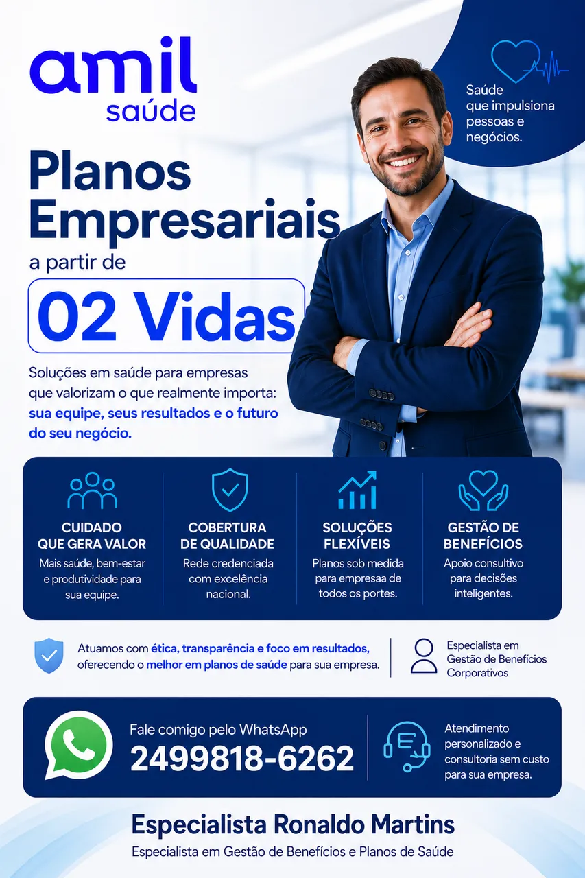 Plano Empresarial Amil em VR 24|99818-6262