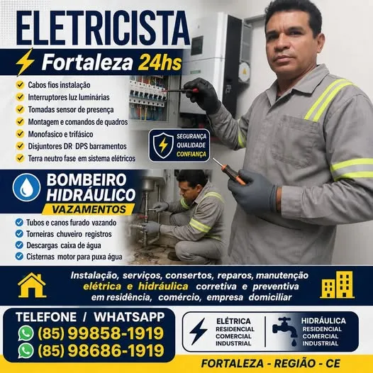 ELETRICISTA  FORTALEZA  25 HORAS  (85) 99858-1919