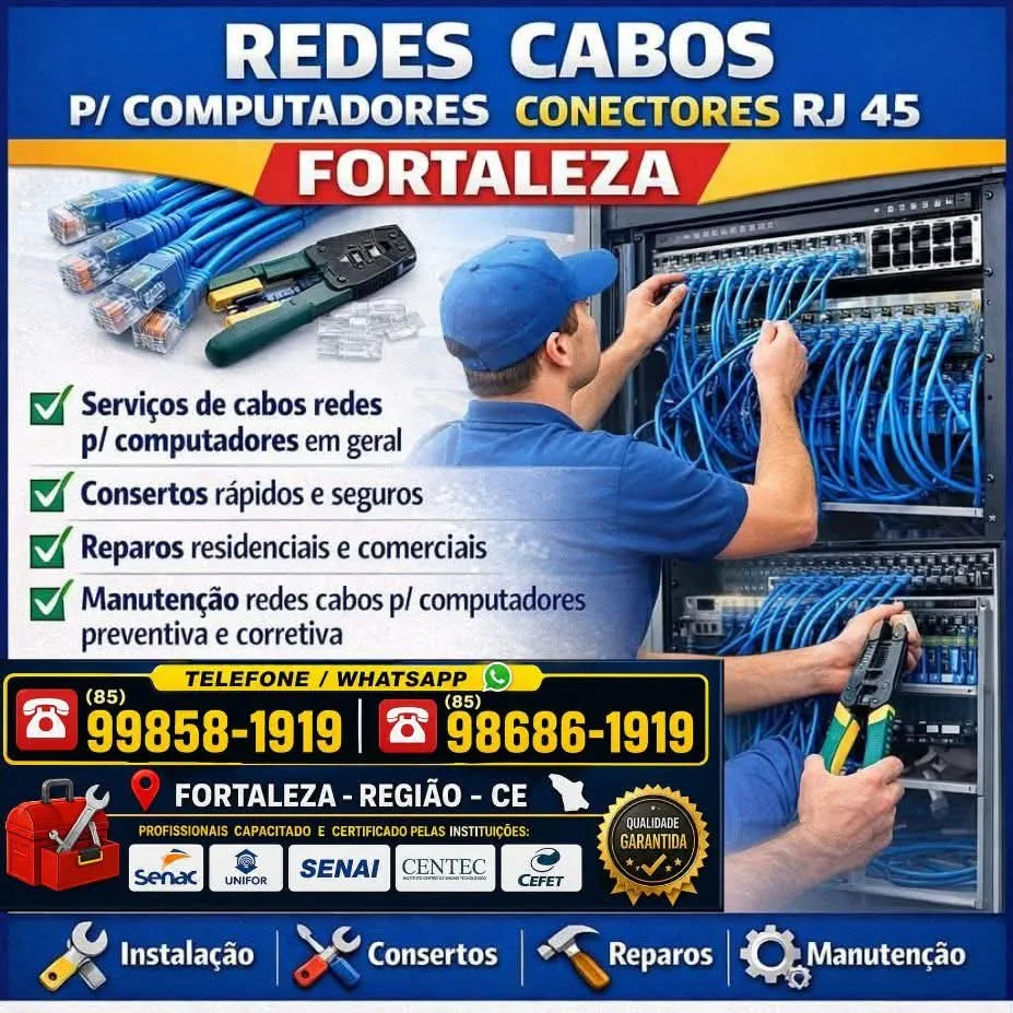 REDES  E  CABOS  P/  COMPUTADORES   FORTALEZA  (85) 99858-1919