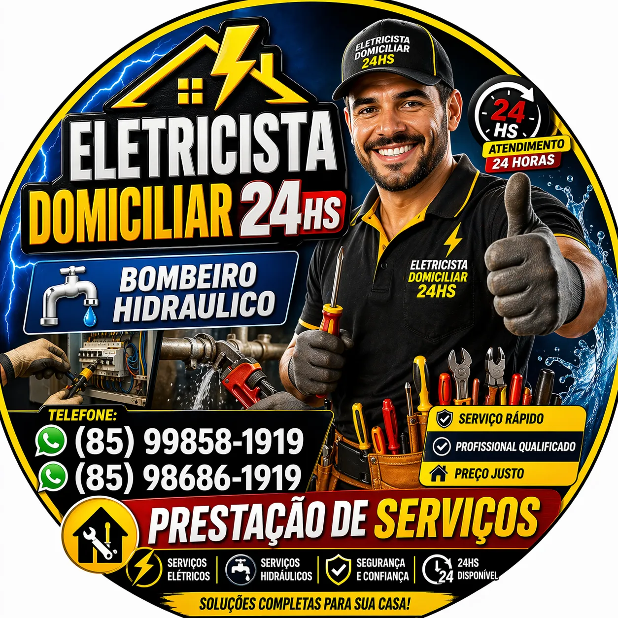 ELETRICISTA  PRECISOU - CHAMOU  24 HORAS  (85) 99858-1919